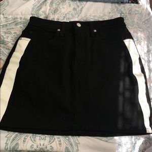 black skirt with white stripes